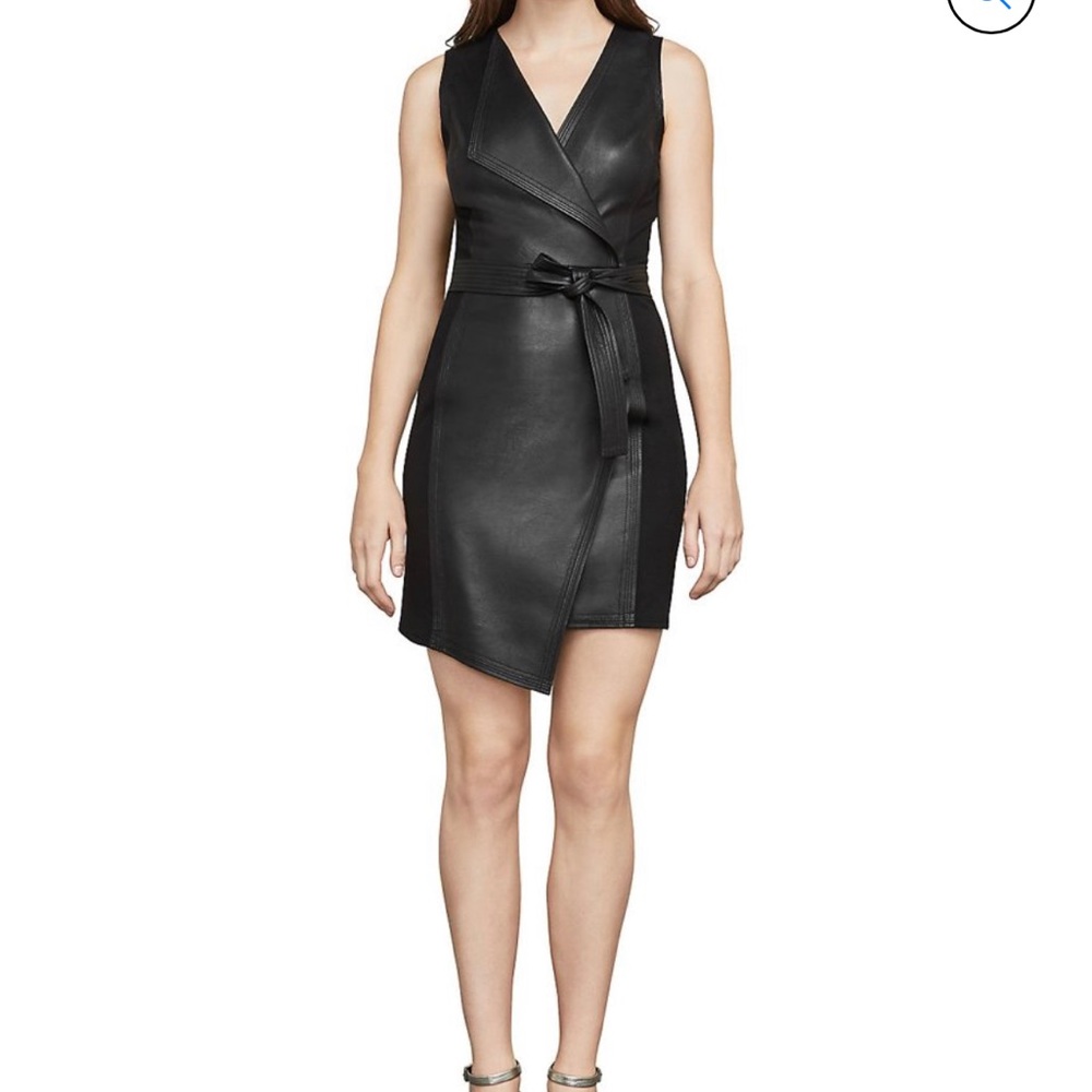 BCBG faux leather dress